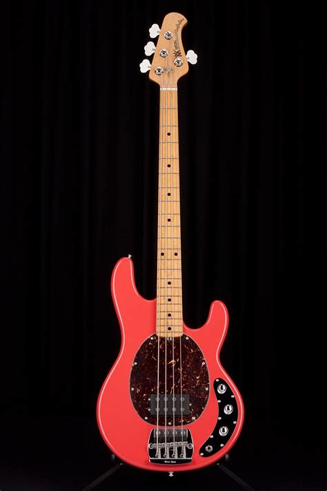 Music Man Classic Deluxe Stingray 4 Birds Eye Maple Neck Coral Red Guitar Bass Guitar