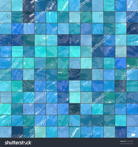 Blue Ceramic Tile Mosaic Typical Swimming Stock Illustration 13257007
