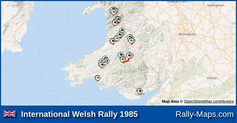 Service Park Stage Map International Welsh Rally 1985 Brc 🌍 Rally