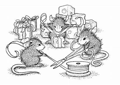 Mouse Coloring Pages Stamps Adults Mice Christmas