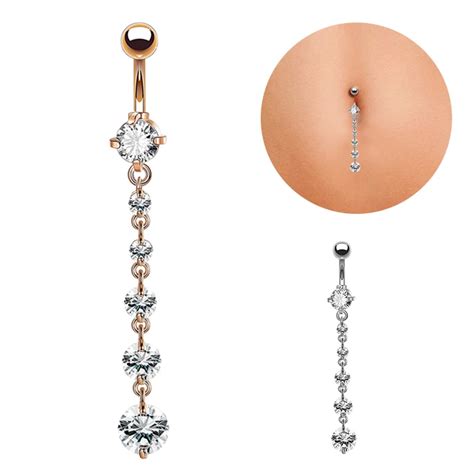 New Product Sexy Belly Button Piercings Long Dangle Jewelry Body Navel Rings Water Drop Women