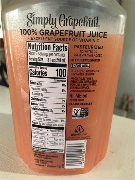 Simply Orange Juice Nutrition Label Tbraceladvanc