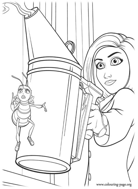 bee  vanessa  barry showing  smoke machine coloring page