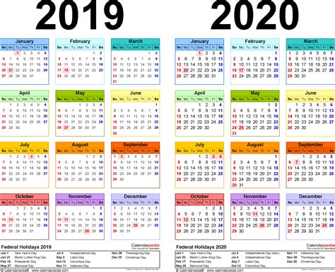 Year Long Calendar For 2020 2020 Printable Example Calendar Printable