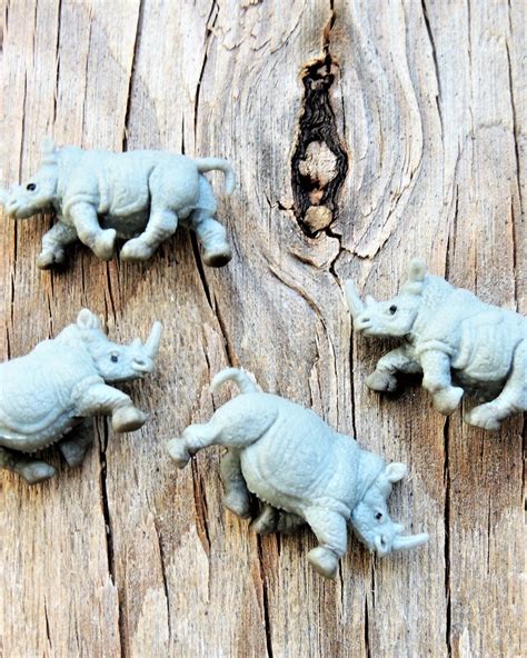 Miniature Rhino Animals Figurine Micro Mini Rhinos Safari Zoo Etsy