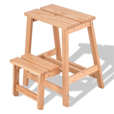 2 Tier Solid Wood Folding Step Stool Everything Home Shop One Stop