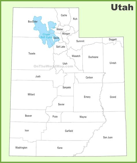 Utah County Map Printable Printable Map Of The United