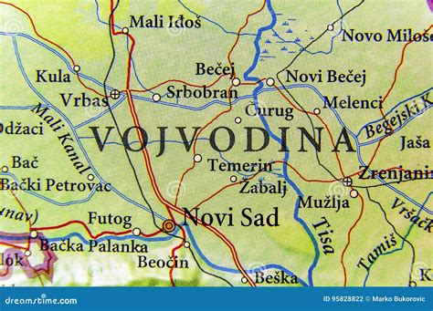 Geographische Karte Des Europäischen Landes Serbien Und Vojvodina Geben