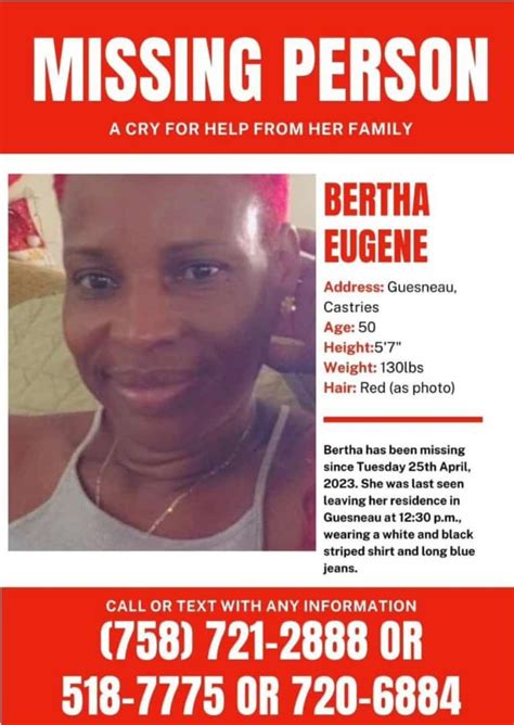 Guesneau Woman Reported Missing St Lucia Times