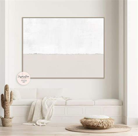 Minimal Beige And White Canvas Wall Art Large Abstract Etsy