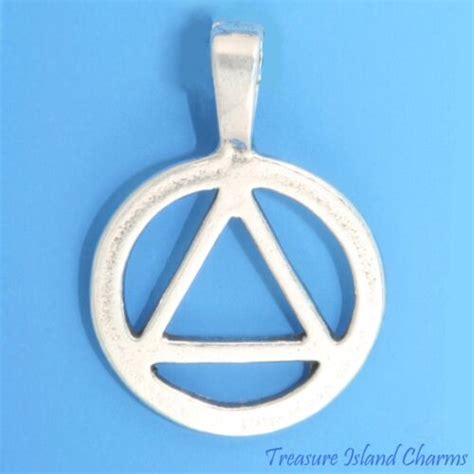 Aa Symbol Alcoholics Anonymous Sobriety 925 Sterling Silver Pendant