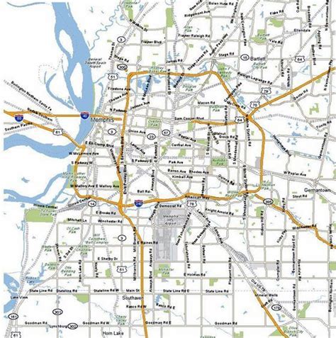 Detailed map of Memphis | Memphis map, Detailed map, Map