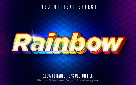 Artstation Rainbow Text Shiny Colorful Editable Text Effect Artworks