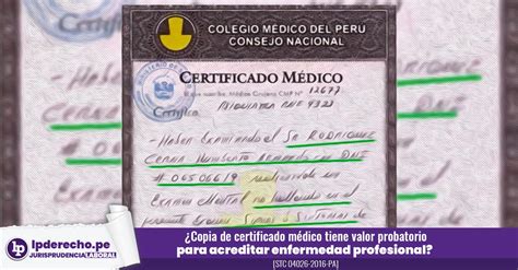 ¿copia De Certificado Médico Tiene Valor Probatorio Para Acreditar