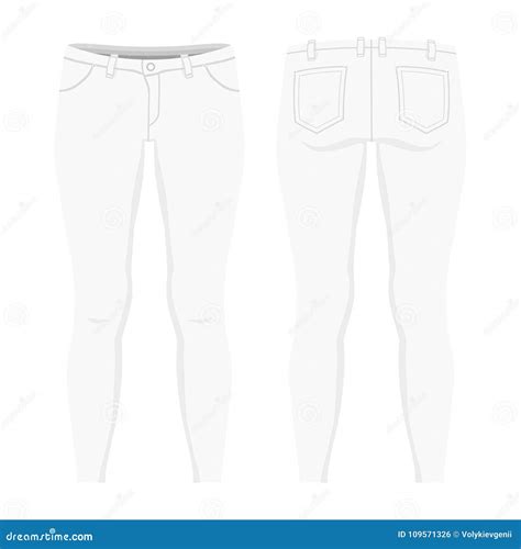 Women`s White Jeans Stock Vector Illustration Of Back 109571326