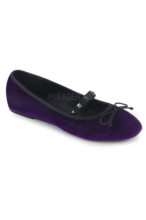 Sexy Purple Bow Accent Mary Jane Round Toe Ballet Flats Women Of Edm
