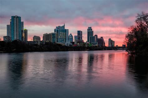 Austin Skyline At Sunrise T Kahler Photography