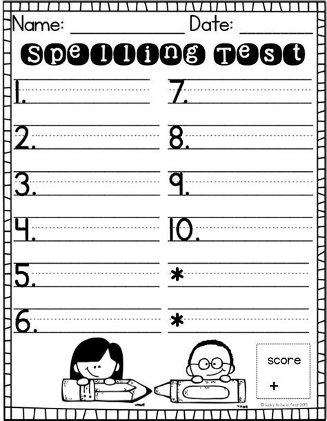 Printable Spelling Test Paper Printable World Holiday