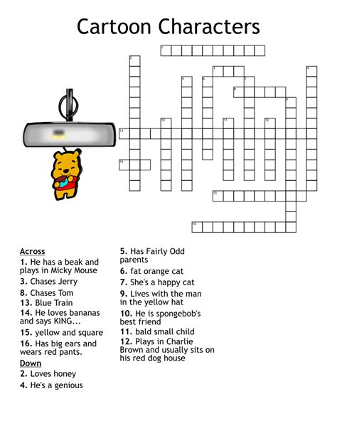 Cartoon Characters Crossword Wordmint