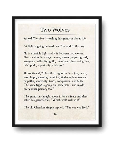 Tale Of Two Wolves Cherokee Tale Native American Story Graduation