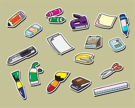 Office Stationery Sticker Icons 585553 Vector Art At Vecteezy