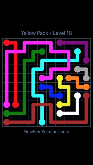Flow Free Bridges Yellow Pack Level 18 Puzzle Solution And Answer