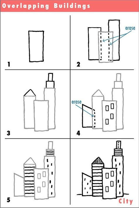Draw A City Learning To Overlap Drawing For Kids Easy Drawings