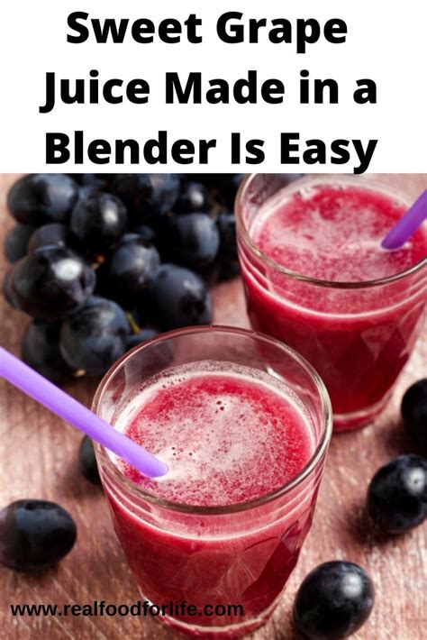 Grape Juice Freshly Made In A Blender Is Sweet And Easy Vegan Recipe
