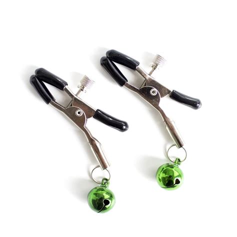 Pair Nipple Clamps With Bells Metal Nipples Clips Labia Clips Clamp
