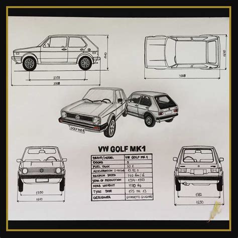 Volkswagen Golf Mk1 Blueprint Volkswagen Golf Mk1 Mk1 Volkswagen