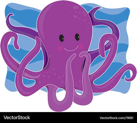 Purple Octopus Royalty Free Vector Image Vectorstock