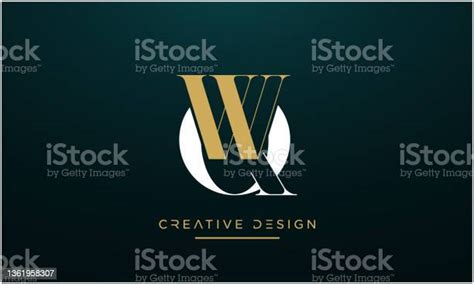 Qw Wq Alphabet Letters Abstract Icon Luxury Logo Vector Monogram Stock