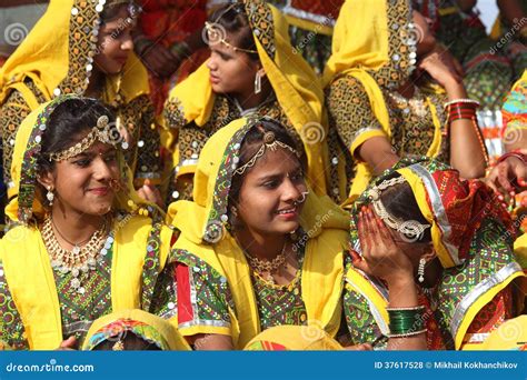Group Of Indian Girls In Colorful Ethnic Attire Editorial Stock Photo
