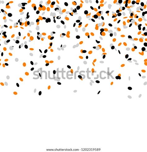 Seamless Confetti Background Black Orange White Stock Vector Royalty