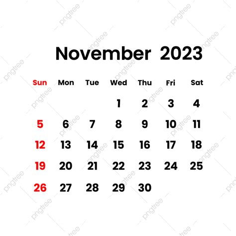 Diseño De Calendario De Noviembre De 2023