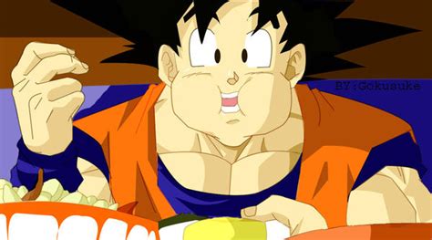 Goku Eating By Gokusuke On Deviantart