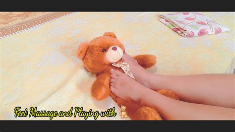 teddy bear massage 😂🤣😉 teddy bear body massage with feet massage playing with my teddy 🧸