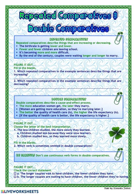 Ejercicio de Repeated and double comparatives