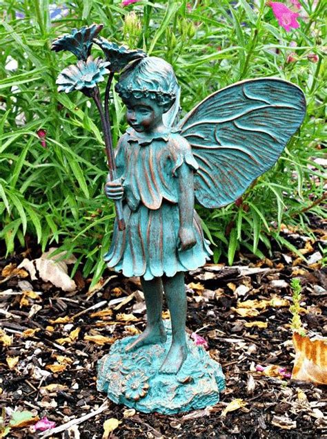 Bronze Daisy Flower Fairy Statue Fairy Statues Fairy Figurines