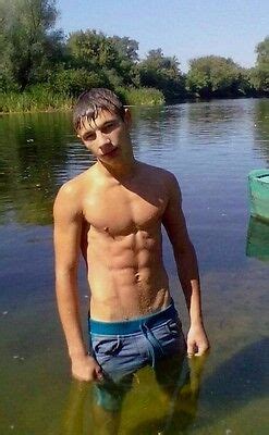 Shirtless Male Muscular Country Boy Dude Wet In Water Lake X Photo