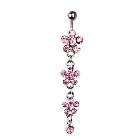Sexy Dangle Belly Bars Rings Shellhard 316l Surgical Steel Flower Barbell Navel Belly Ring