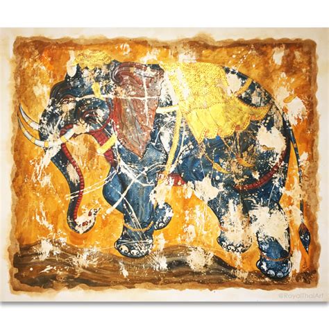 Famous Thai Elephant Painting On Canvas Art For Sale