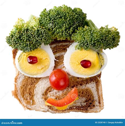 Smiling Food Face Stock Photo Image Of Broccoli Nose 2328740