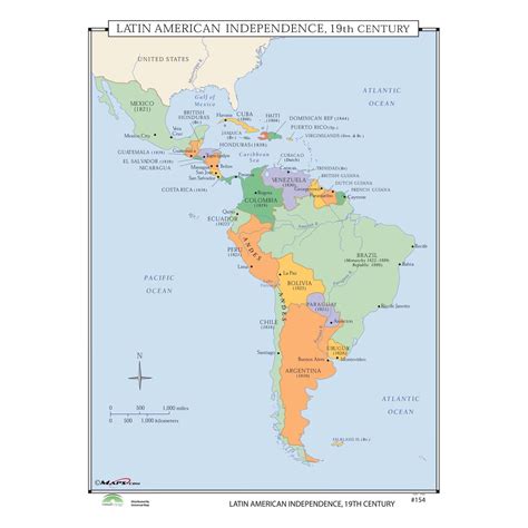 Latin American Independence 19thcentury Map Shop Us And World History