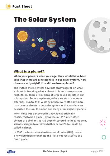 Ks2 Reading Comprehension Worksheets The Solar System Teaching