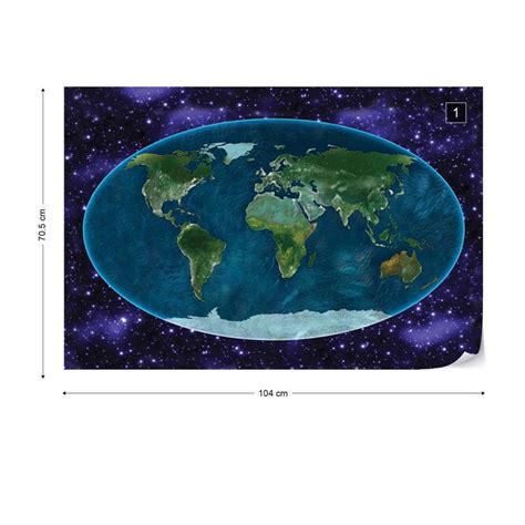 World Map Atlas Wall Paper Mural Buy At Ukposters