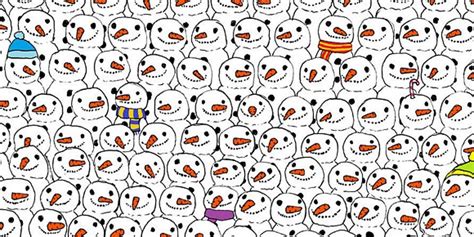 Can You Find The Panda Hidden In This Cartoonists Sea Of Snowmen