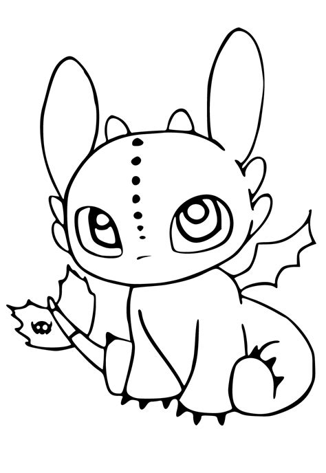 Chibi Toothless Coloring Pages