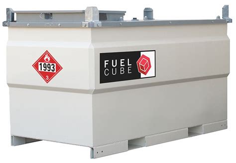 Fuelcube White Rectangle Diesel Fuel Tank Pump Kit 528 Gal Capacity
