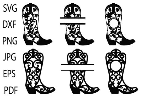 cowgirl boots svg graphic by yulnniya · creative fabrica